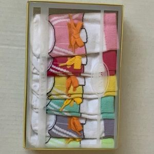 NIB Elegant Baby Girl Socks Gift Box Set - Gym Shoes Design - Size 0-12 Months